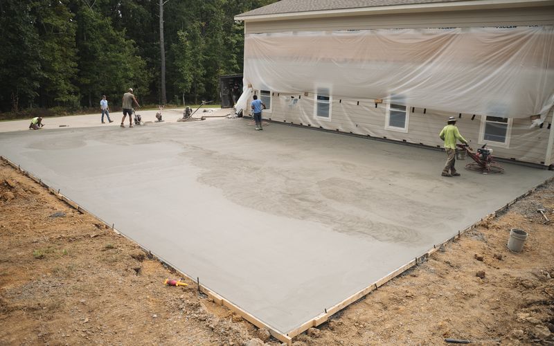Concrete foundation being poured for new construction in Chattanooga TN